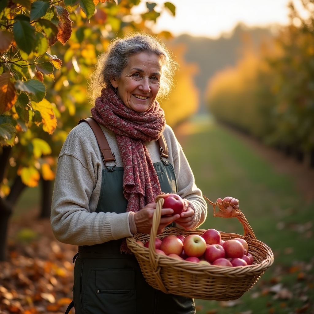Récolte des fruits d'automne dans un verger français